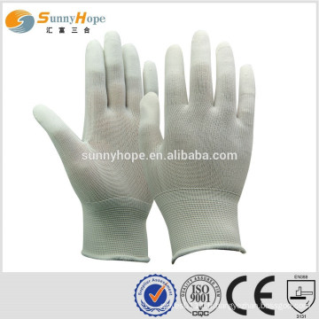 13 Gauge en nylon blanc Gants revêtus de PU